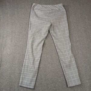 Joe B Plaid Pull On Pants Womens Small Black White Glen Check Slim Trousers